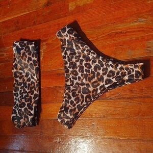 Shein Leopard Print Bikini Set Sz S